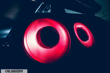 detail, circular tail light close-up