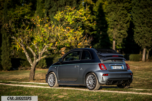 Abarth 695 Rivale – rear three-quarter, grey on a country road