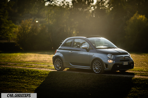 Abarth 695 Rivale – front three-quarter, silver in a grassy field