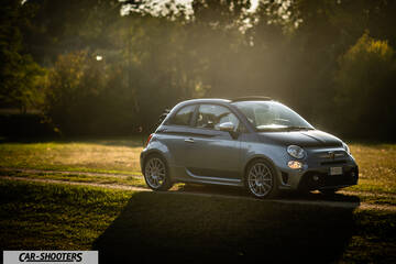 Abarth 695 Rivale – front three-quarter, silver in a grassy field