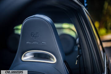 Abarth 695 Rivale – interior, leather front seat headrest