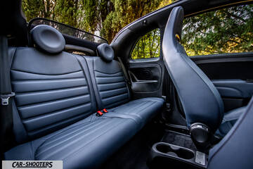 Abarth 695 Rivale – interior, leather rear seats and front seat back