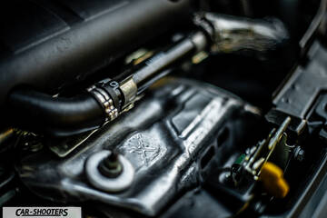 Abarth 695 Rivale – engine bay, engine bay component close-up