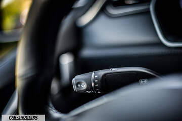Tesla Model X – detail, steering column stalk close-up