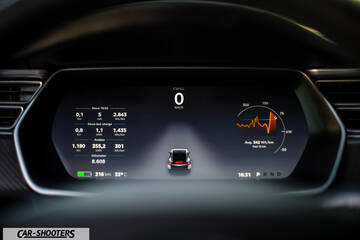 Tesla Model X – dashboard, digital instrument cluster