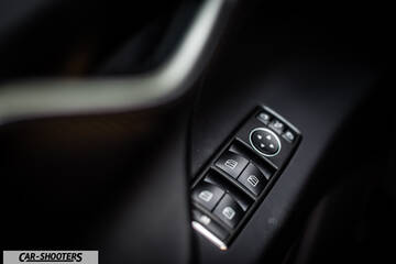 Tesla Model X – detail, window switch panel close-up