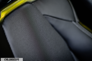 Toyota Corolla Hybrid – interior, perforated leather seat close-up