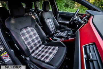 Volkswagen Polo GTI – interior, tartan plaid front seats