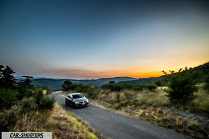 Volkswagen Polo GTI – front three-quarter, grey metallic on a winding country road