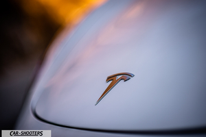 Tesla Model 3 – detail, emblem close-up