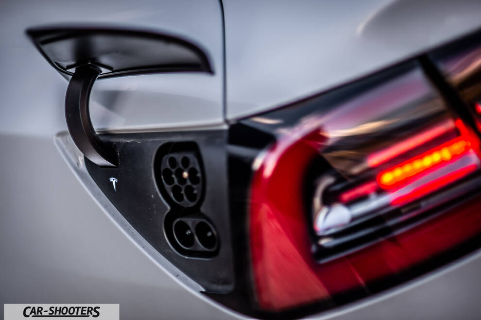 Tesla Model 3 – detail, charging port close-up