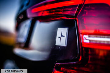 Volvo s60 polestar – detail, emblem close-up with taillight