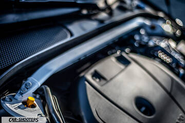 Volvo s60 polestar – engine bay, strut bar close-up