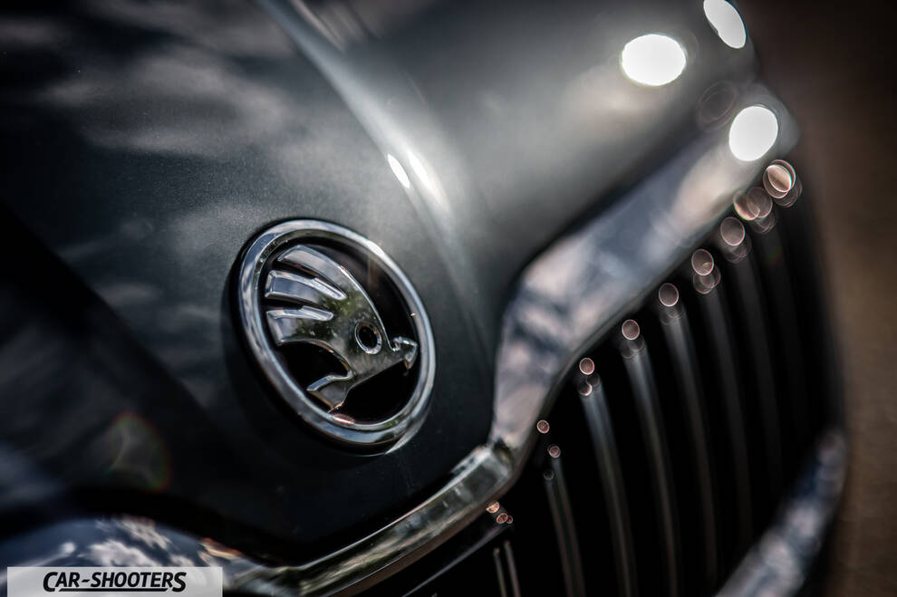 Skoda Superb – detail, hood badge close-up