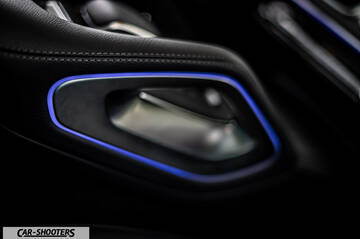 Mercedes Benz GLE – detail, interior seat detail with blue lighting