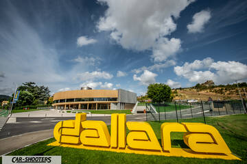 Dallara &ndash; detail, building exterior with yellow signage