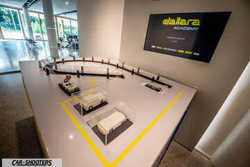 Dallara – detail, model car display inside a museum