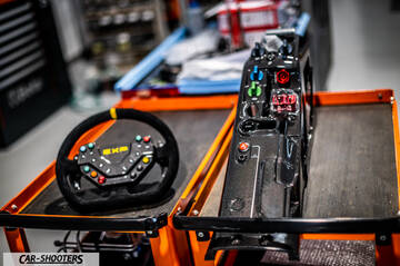 Dallara – interior, carbon fiber steering wheel and center console