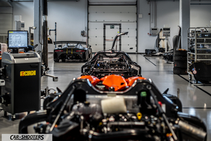 Dallara – engine bay, in a car factory workshop