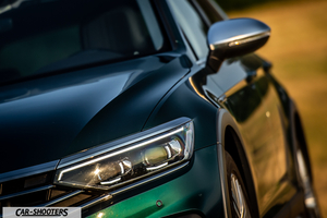 Volkswagen Passat Alltrack – detail, headlight and side mirror close-up