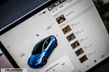 Tesla Model Y – dashboard, large central touchscreen display