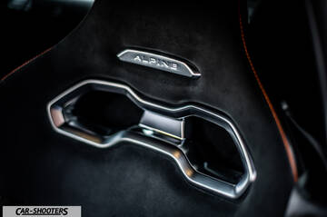 Alpine A110 – interior, alcantara bucket seat close up