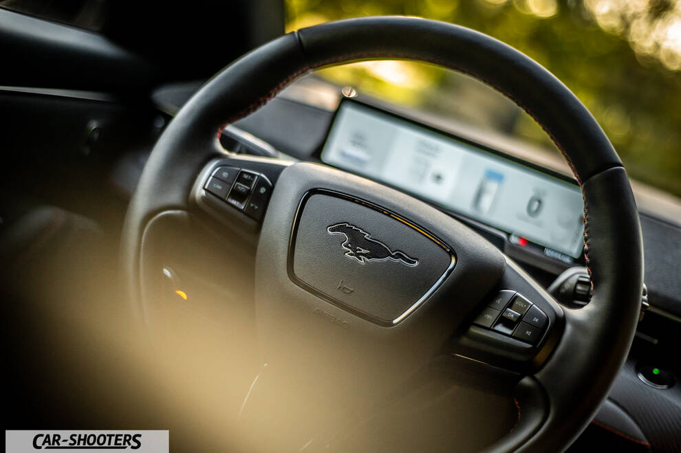 Ford Mustang Mach E – dashboard, steering wheel and digital instrument cluster