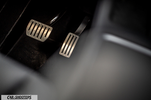Tesla Model Y Performance – detail, metal pedal close-up