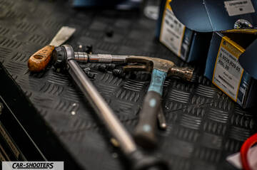 detail, tools on a workbench