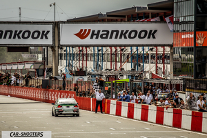 rear view, white on a race track