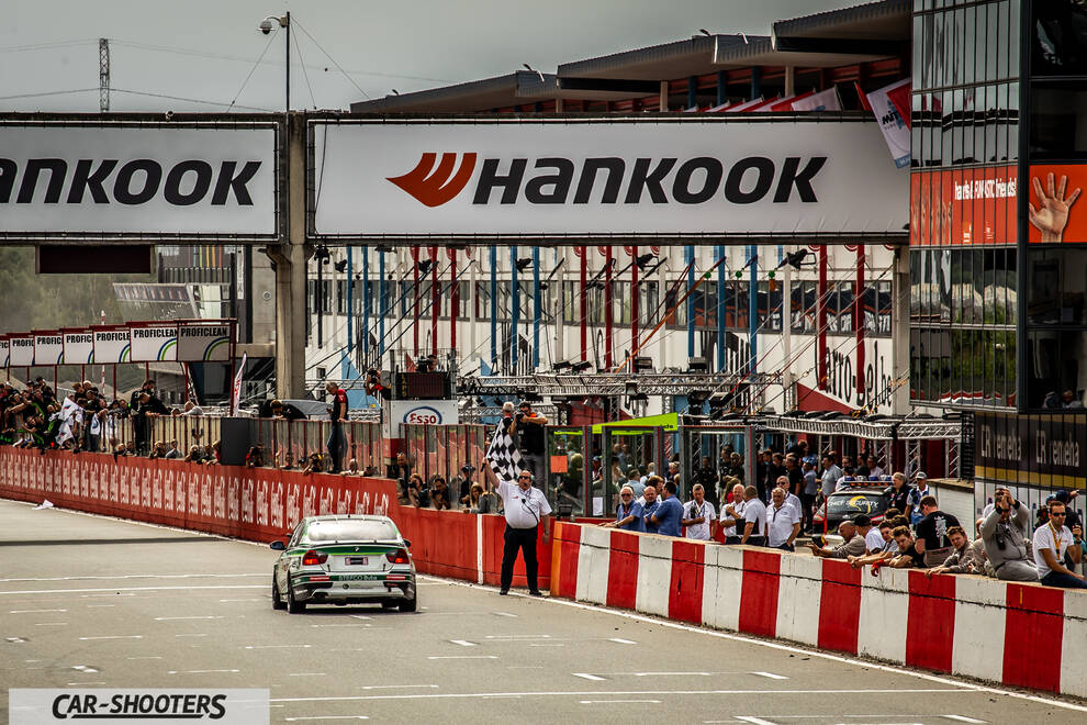 rear view, white on a race track