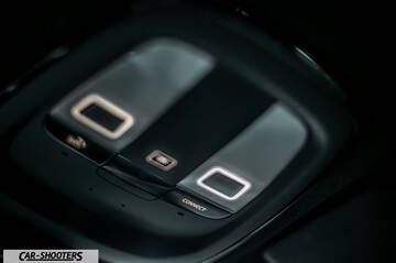 Polestar 2 – interior, overhead console buttons close-up