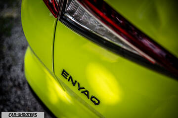 Skoda Enyaq – detail, taillight and model badge close-up