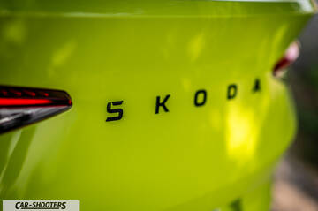 Skoda Enyaq – detail, rear badge close-up