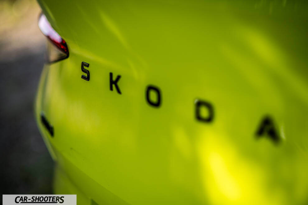 Skoda Enyaq – detail, rear badge close-up