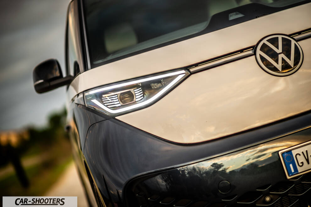 Volkswagen ID BUZZ – detail, headlight and badge close-up