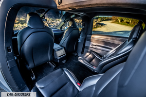 Tesla Model X – interior, leather seats and rear cabin