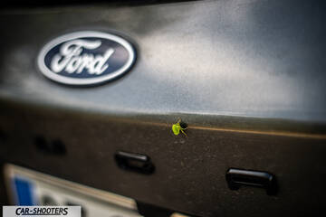 Ford Kuga 2025 – detail, close-up of ford badge with a green bug
